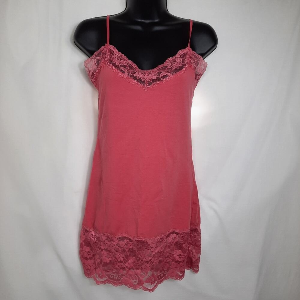 Y2K Wet Seal Lace Camisole Top Women's Size Large Pink Romantic Coquette